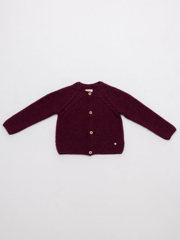 CHAQUETA DE PUNTO LINKS GRANATE