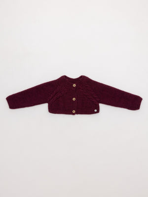 CHAQUETA DE PUNTO ESPALDA OCHOS Y LINKS GRANATE