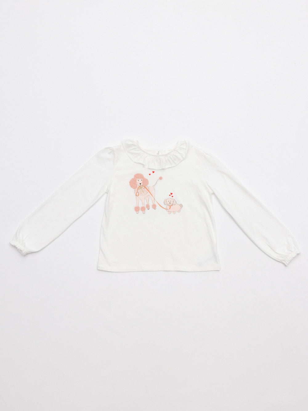CAMISETA CUELLO VOLANTE PERRITAS NATA