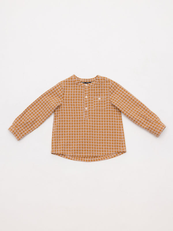 CAMISA VICHY CUELLO PANADERO ROSA PALO