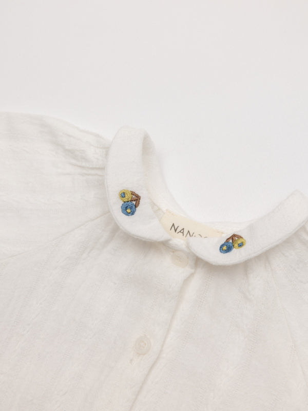 CAMISA ESTRUCTURA BORDADO BLANCO ROTO