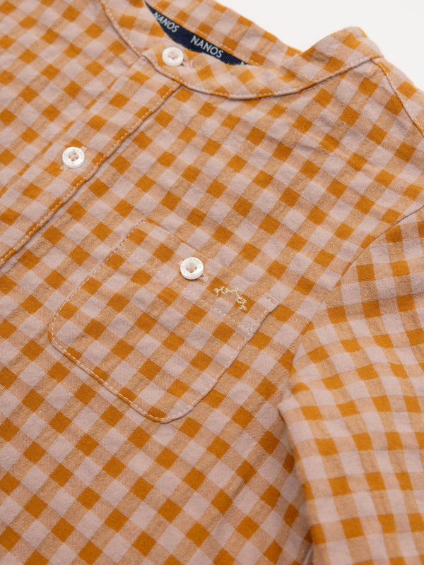 CAMISA VICHY CUELLO PANADERO ROSA PALO