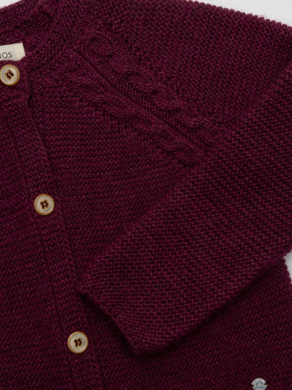 CHAQUETA DE PUNTO LINKS GRANATE