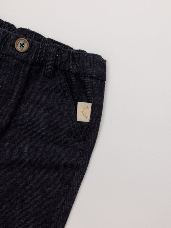 PANTALÓN CHINO LONETA PERCHADA AZUL MARINO