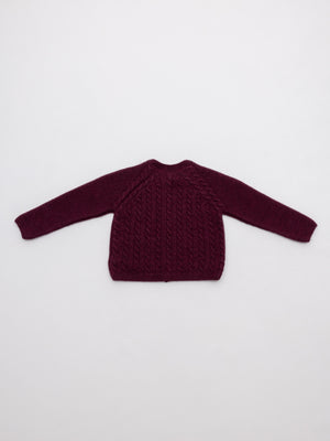 CHAQUETA DE PUNTO LINKS GRANATE