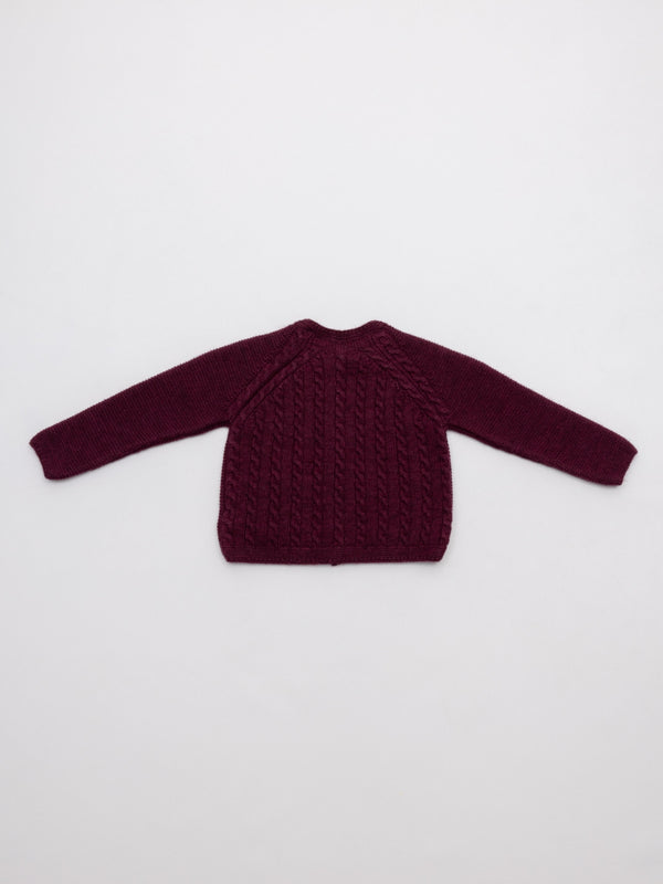 CHAQUETA DE PUNTO LINKS GRANATE