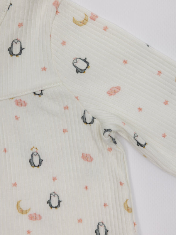 PIJAMA DOS PIEZAS PINGÜINA NATA