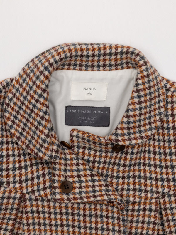 ABRIGO CRUZADO PATA DE GALLO MANTECO MULTICOLOR