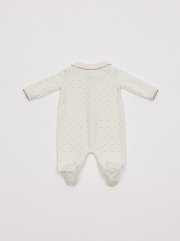 PIJAMA VELOUR CUELLO CORONAS NATA