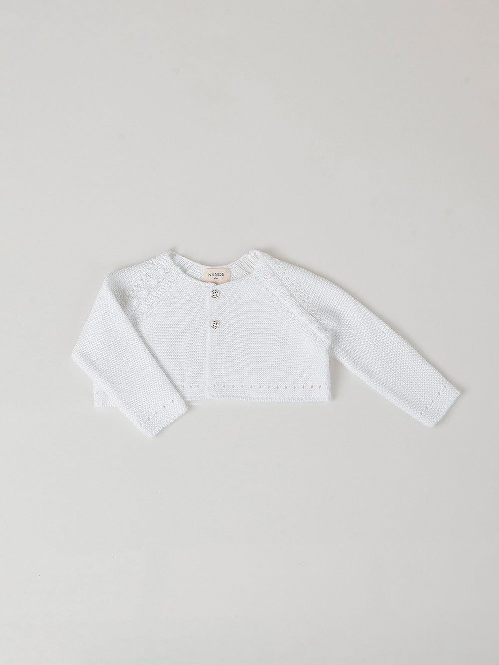 CHAQUETA DE PUNTO BOTONES BLANCO PURO