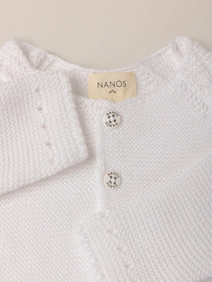 PURE WHITE BUTTONED KNITTED JACKET