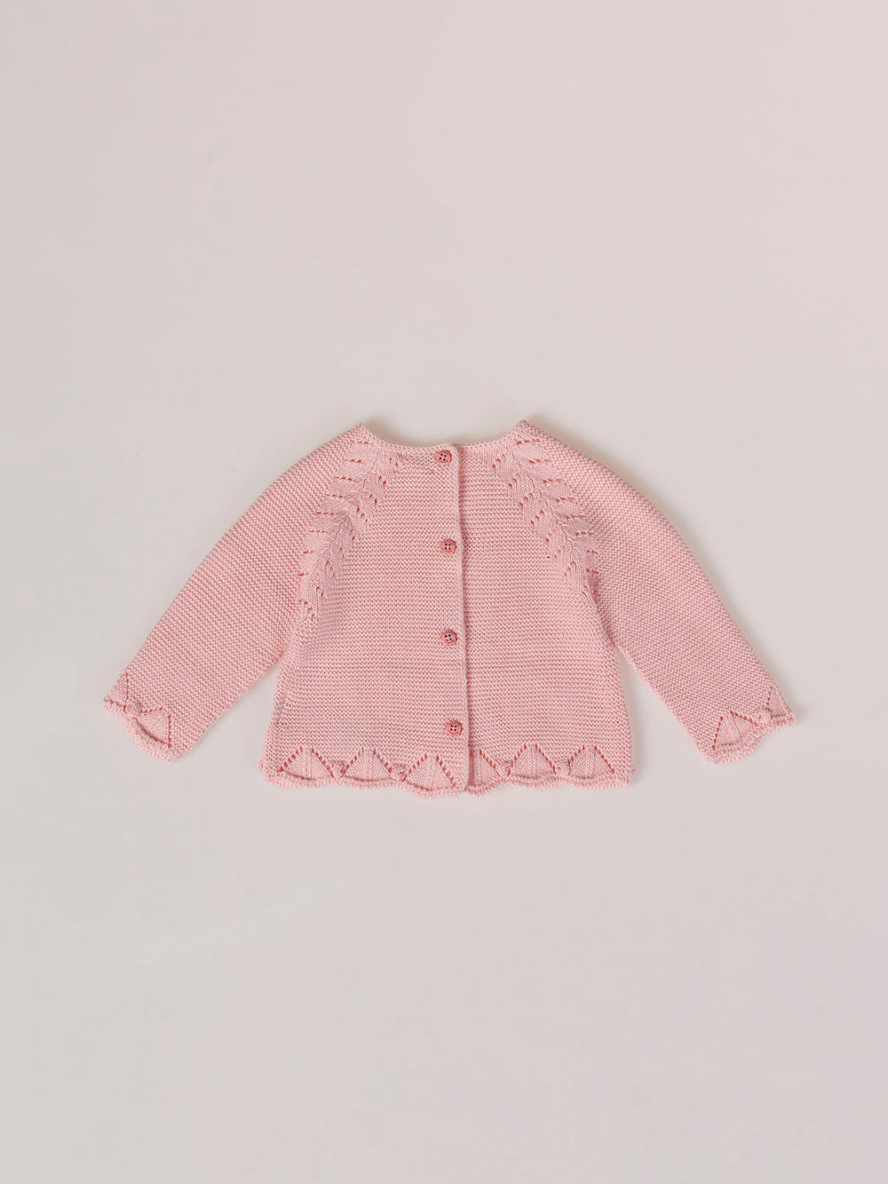 CHAQUETA DE PUNTO ROSA BEBÉ
