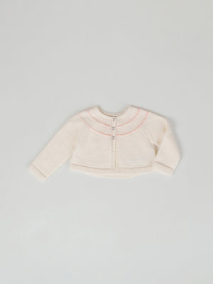 CHAQUETA MANGA RANGLAN TRIPLE BOTON MARFIL
