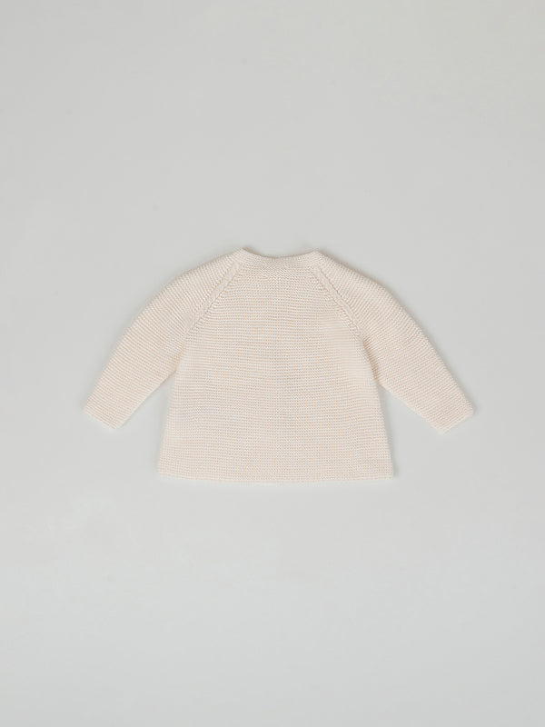LONG JACKET WITH BUTTON CLOSURE IN OFF-WHITE