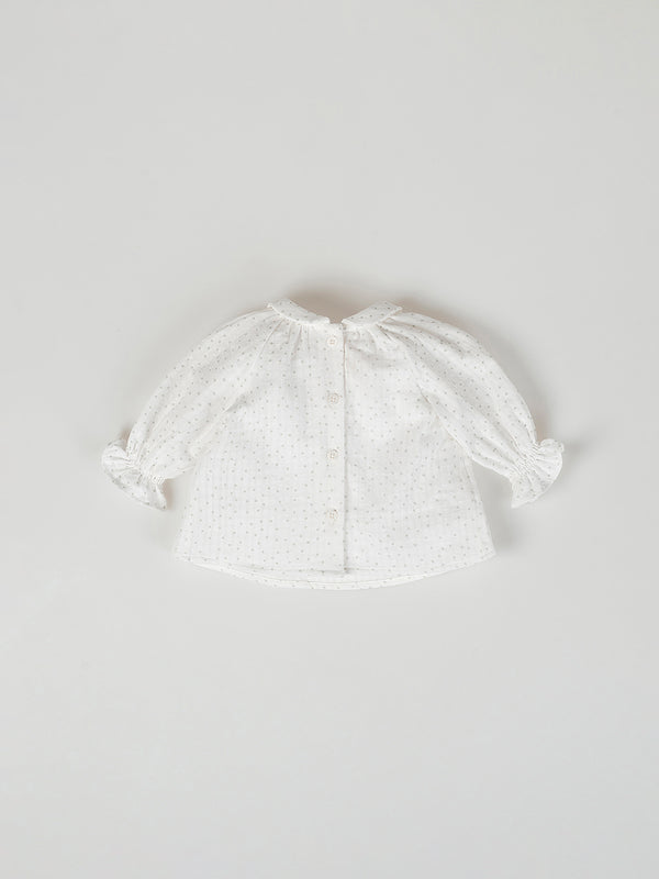 CHAMBRA FRONT BUTTON DETAIL PURE WHITE