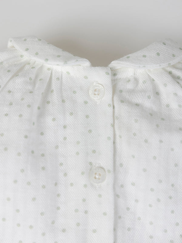 CHAMBRA FRONT BUTTON DETAIL PURE WHITE