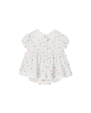 MINI PRINT MAXI CREAM NECK