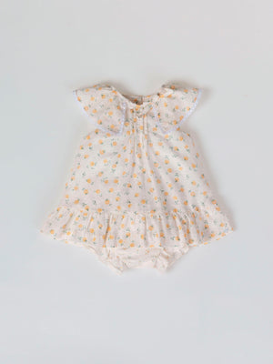 MINI CON BRAGUITA DE PLUMETTI ESTAMPADO MELOCOTONES BLANCO ROTO