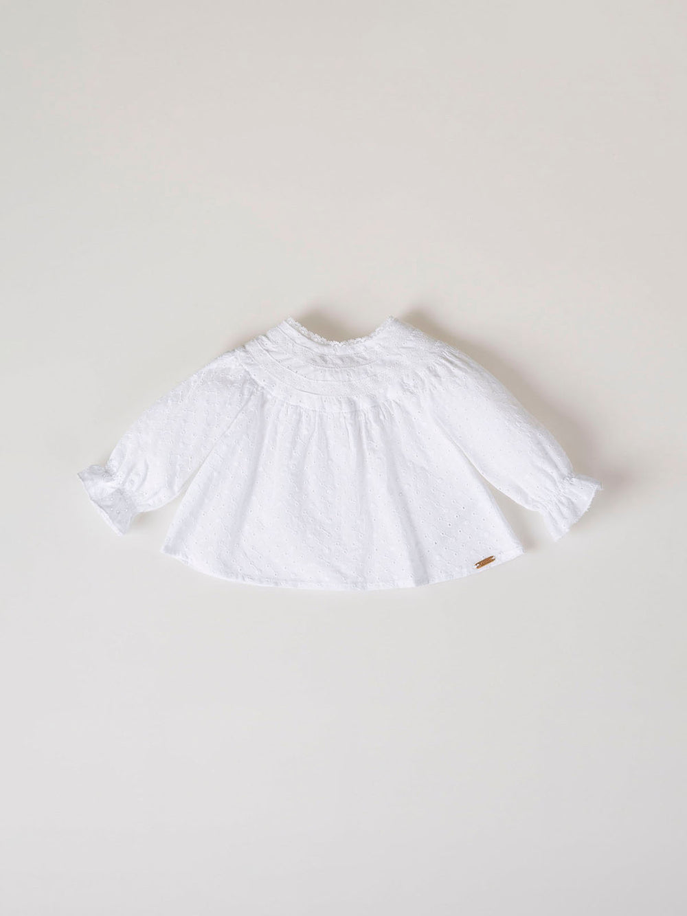 BLUSA LISA BORDADA BLANCO PURO