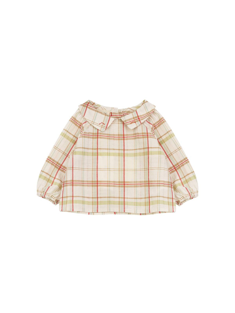 BLUSA LINO ALGODÓN CUADROS VERDE CLARO