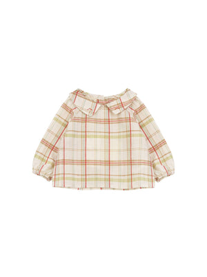 BLUSA LINO ALGODÓN CUADROS VERDE CLARO