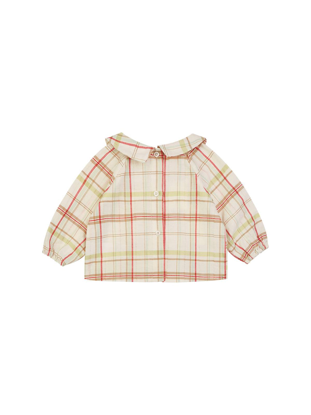 BLUSA LINO ALGODÓN CUADROS VERDE CLARO