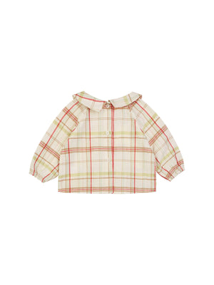 BLUSA LINO ALGODÓN CUADROS VERDE CLARO