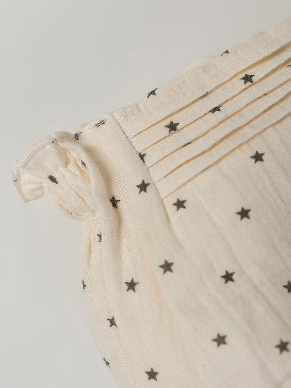 IVORY STAR PLEATED ROMPER