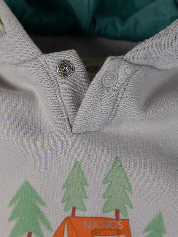 SUDADERA CAPUCHA CASITA GRIS PERLA