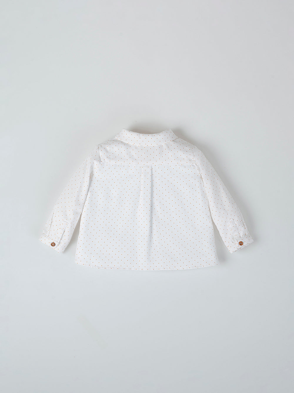 CREAM HALF OPENING POLKA SHIRT