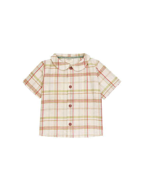 CAMISA LINO ALGODÓN CUADROS VERDE CLARO