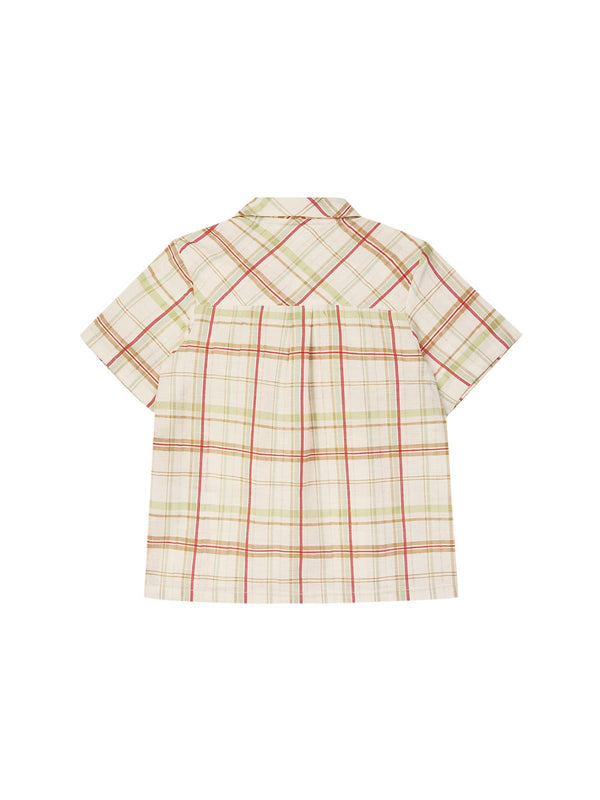 CAMISA LINO ALGODÓN CUADROS VERDE CLARO