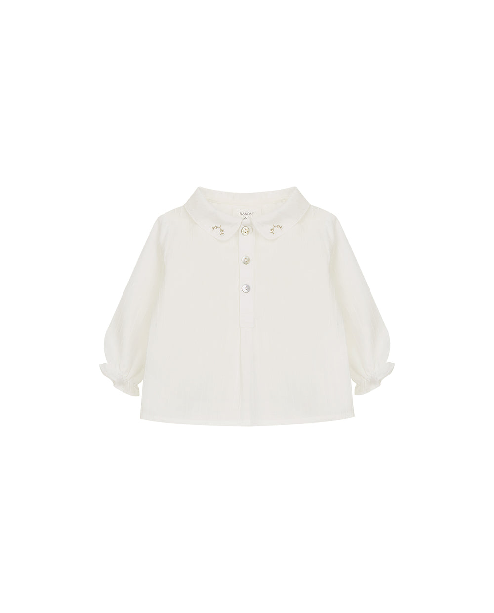 CAMISA GASA POWERTY BORDADA BLANCO ROTO