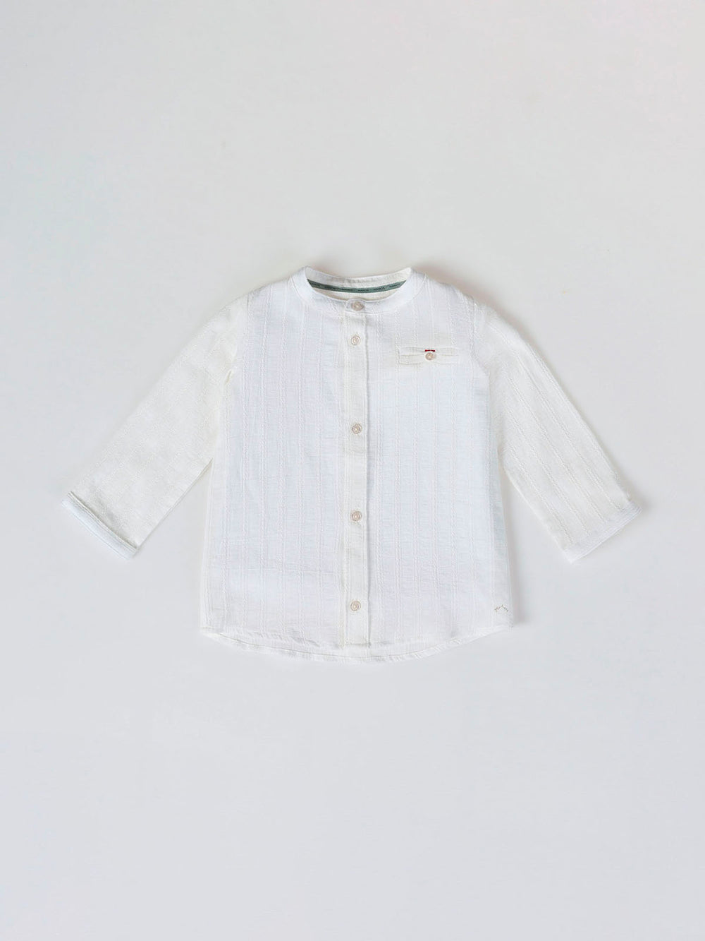 CAMISA CUELLO MAO ESTRUCTURA  BLANCO PURO