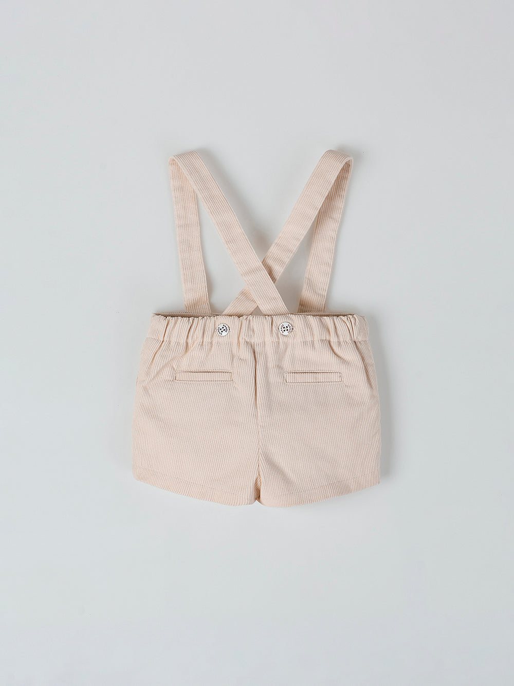 IVORY MICROPANE BRACES SHORTS