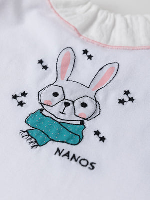 CAMISETA COMBINADA ESTAMPADO RABBIT BLANCO PURO