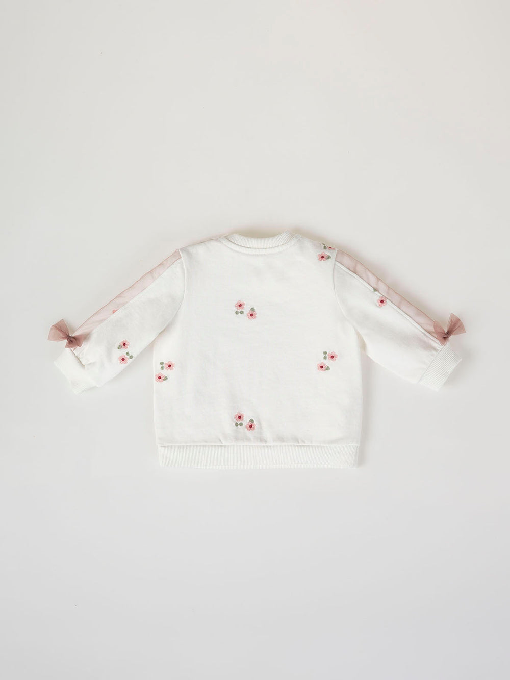 SUDADERA BORDADO FLOR LAZO MANZANA BEIGE