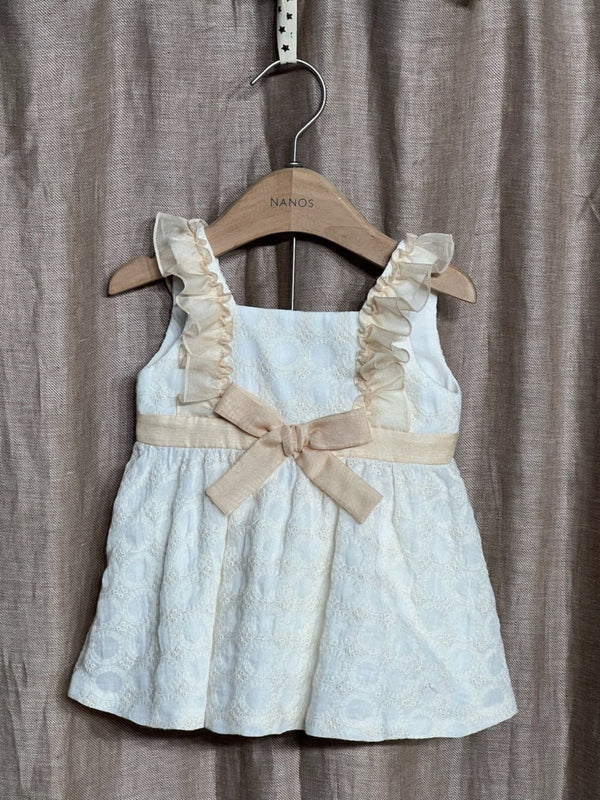 VESTIDO GASA POWERTY BORDADA BEIGE