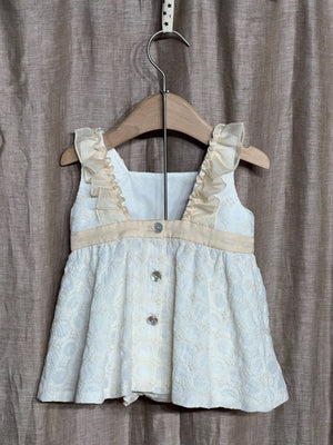 VESTIDO GASA POWERTY BORDADA BEIGE