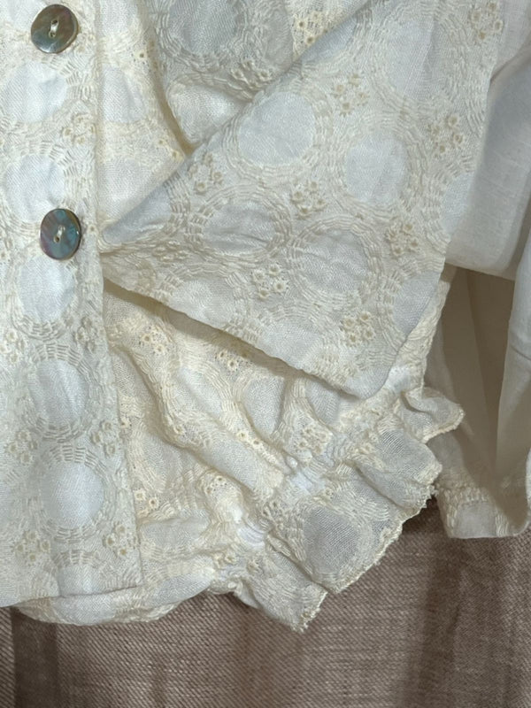 VESTIDO GASA POWERTY BORDADA BEIGE