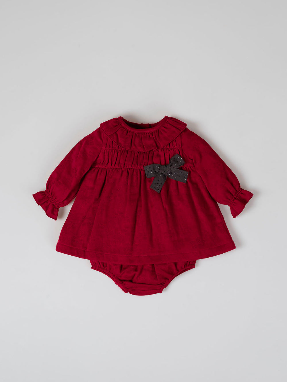 MINI CON BRAGUITA FRUNCE PECHO ROJO
