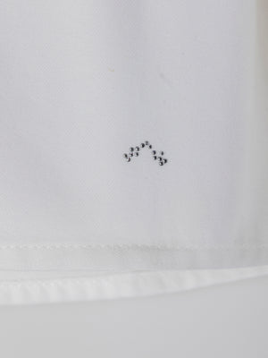 OFF-WHITE LACE RUFFLE BLOUSE