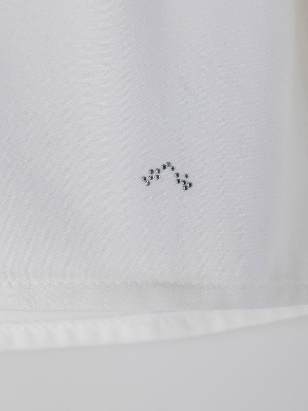 OFF-WHITE LACE RUFFLE BLOUSE