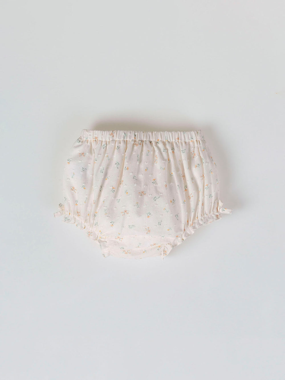 RANITA DE PLUMETTI ESTAMPADO Y LAZOS BLANCO ROTO