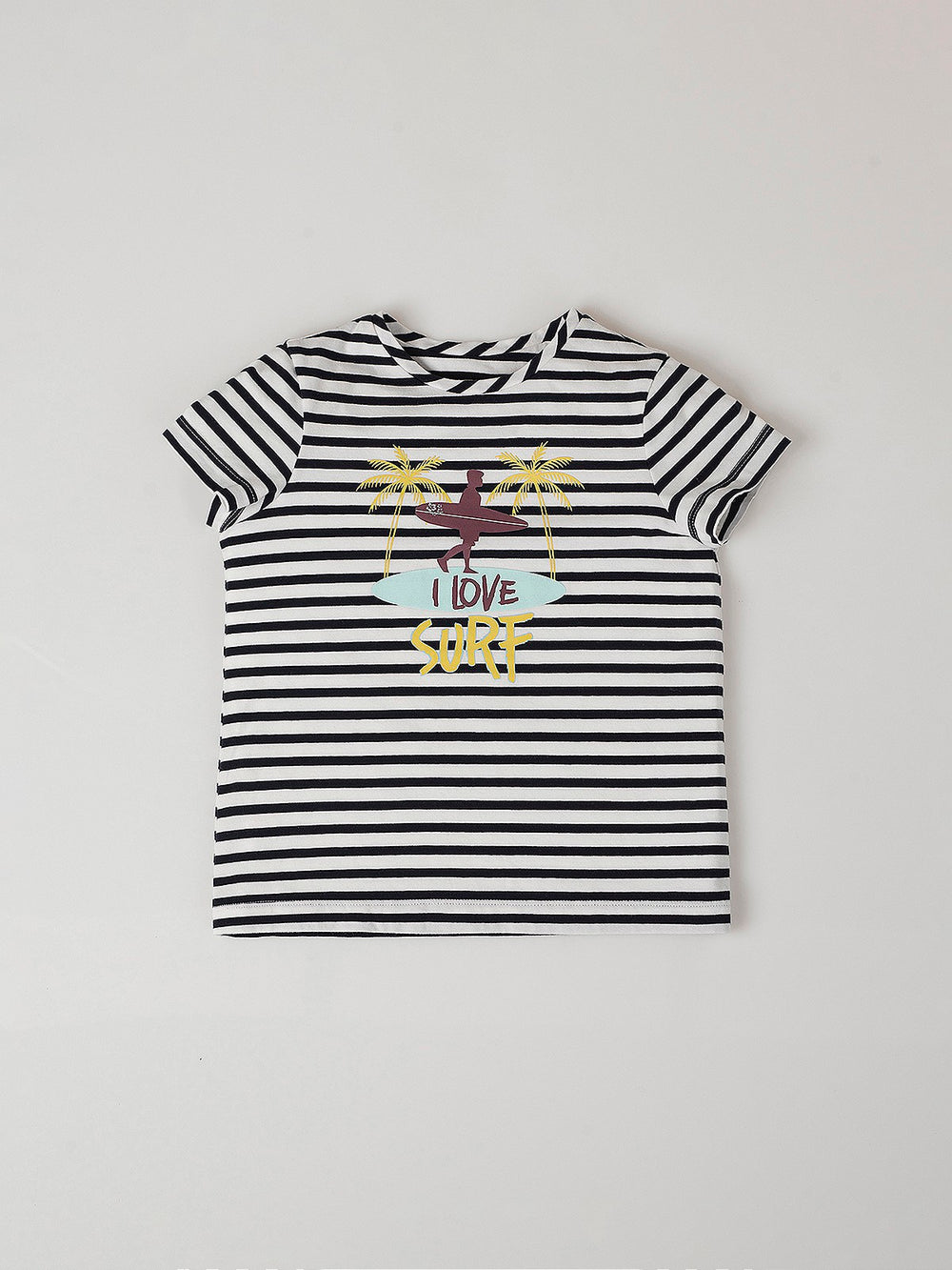 CAMISETA ESTAMPADO I LOVE SURF RAYAS MULTICOLOR