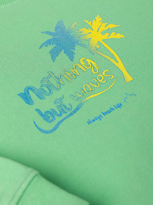 SUDADERA ESTAMPADO PECHO VERDE MANZANA