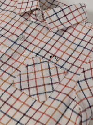 MULTICOLOR CHECKED BUTTON COLLAR SHIRT