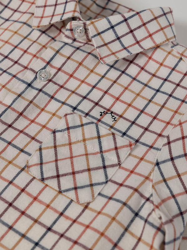 MULTICOLOR CHECKED BUTTON COLLAR SHIRT