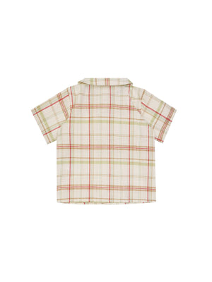 CAMISA LINO ALGODÓN CUADROS VERDE CLARO