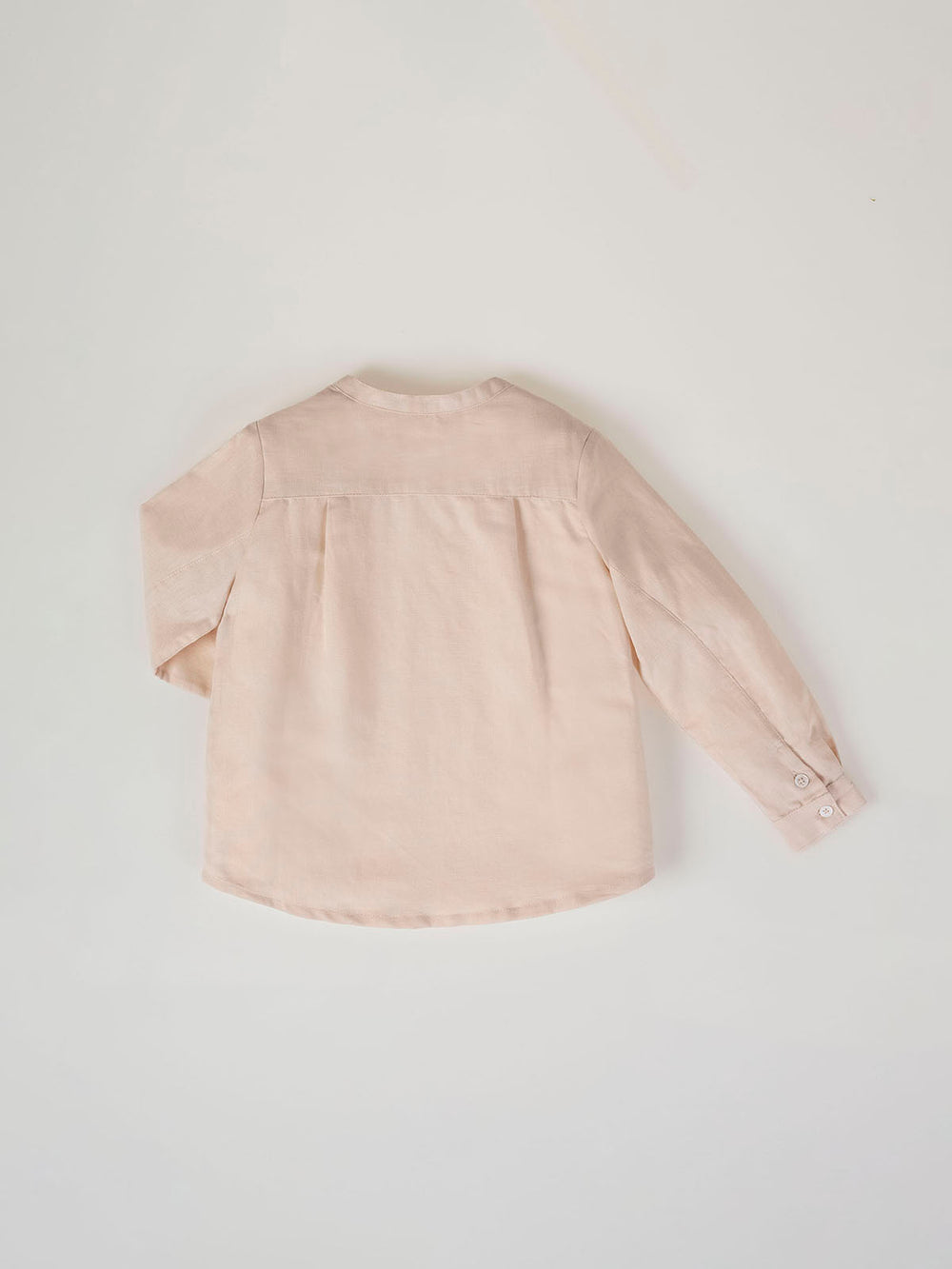 CAMISA DE LINO Y ALGODÓN CUELLO MAO BEIGE
